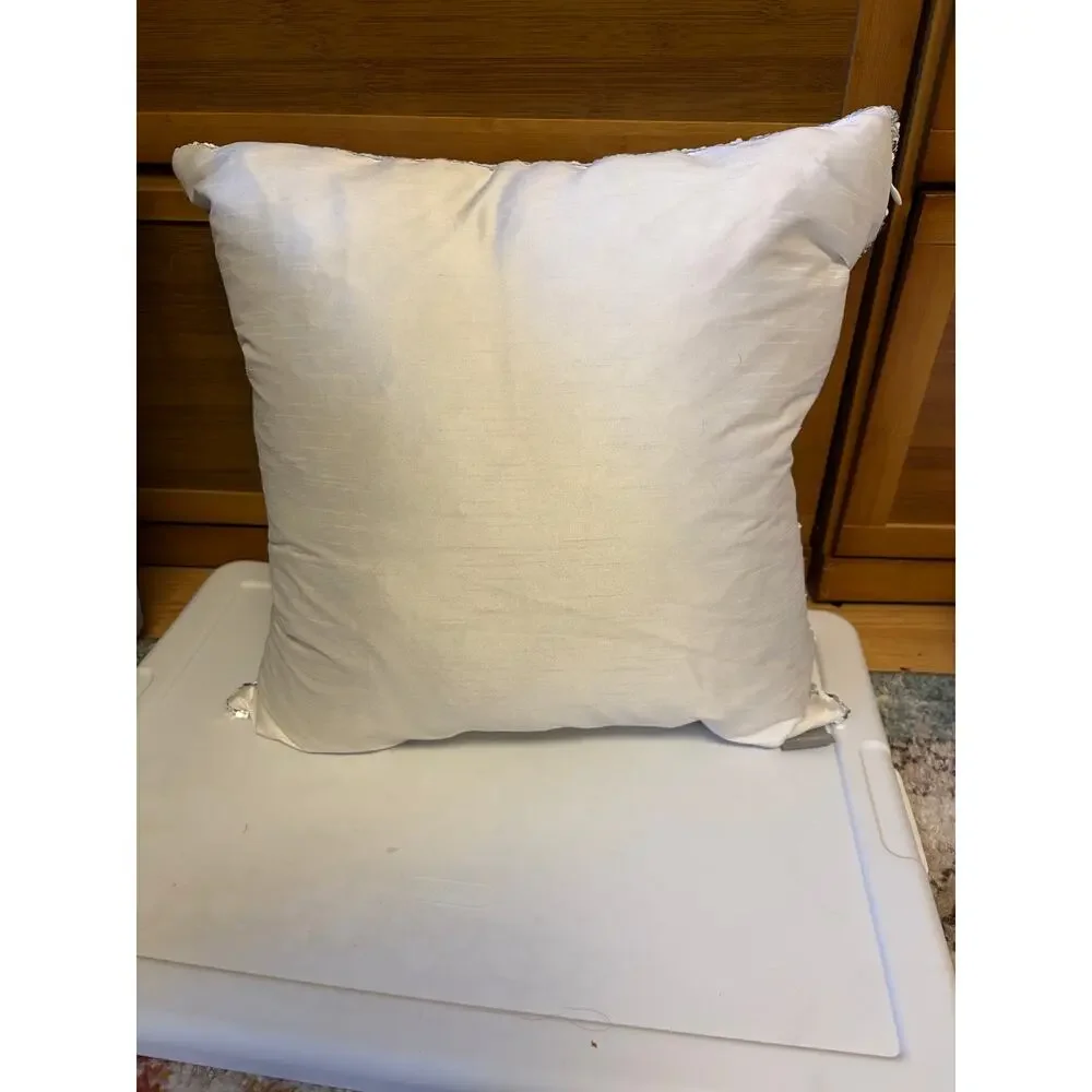 Aviva Stanoff Silver Sequin Throw Pillow Reversible Mermaid Pillow Decor